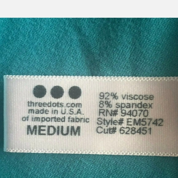 Three Dots Fuchsia  Knit Ruffle Short Sleeve Dress Size M Blue New - Picture 6 of 6